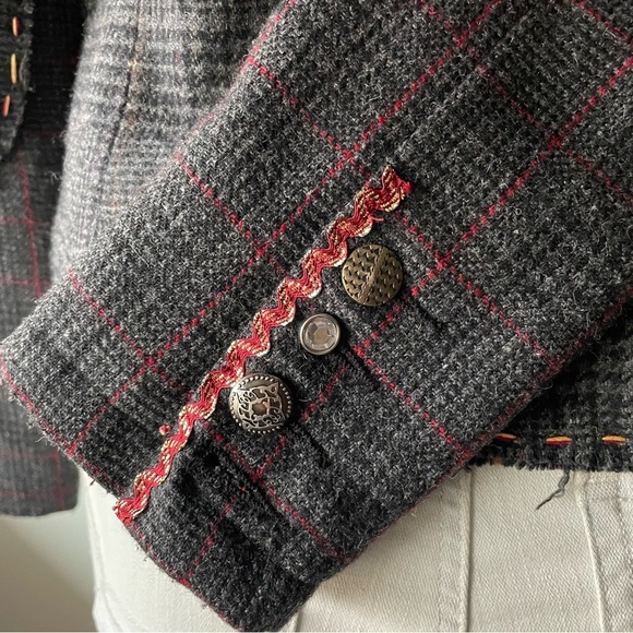 Vintage La Classe Couture Canada Rare Tweed Steam Punk Wool Blend Blazer Jacket - Picture 3 of 13